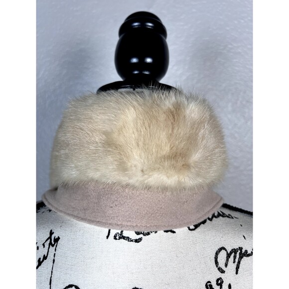Vintage Mink Fur Collar Sz 3.5" Fur/1.5" Collar x 27" Lined Blonde - Picture 3 of 10